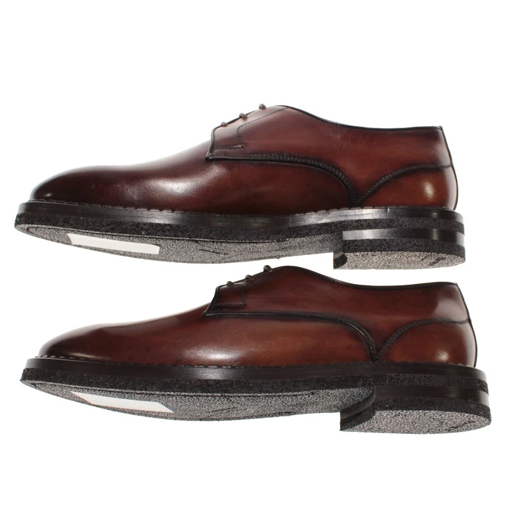 Di Bianco NWD Lace Up Derby Dress Shoes Size 9 US in Brown Leather Made in Italy